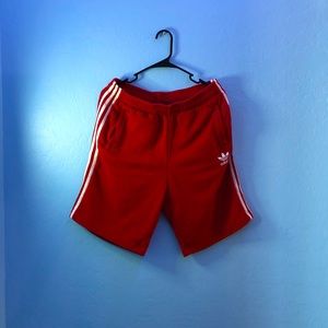 Adidas | Red Tri-Stripe Shorts